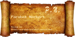 Parobek Norbert névjegykártya